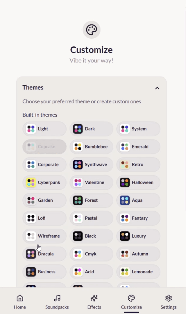 Mechvibes App Screen 2